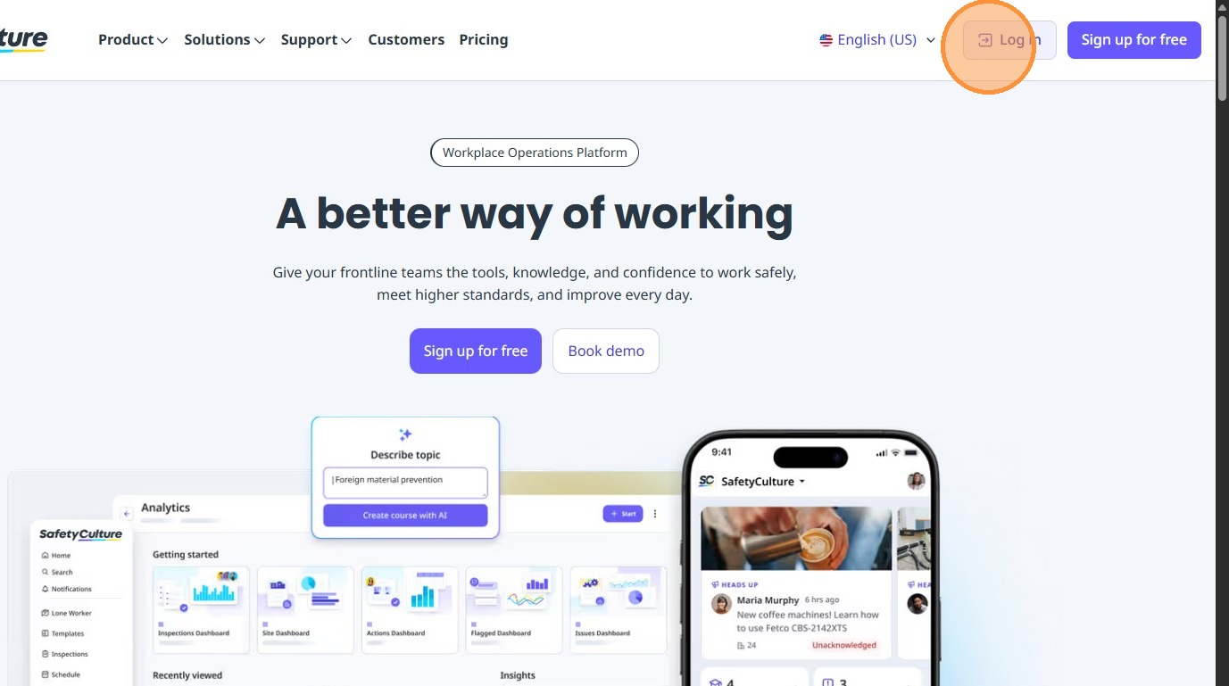 Screenshot of SafetyCulture interface