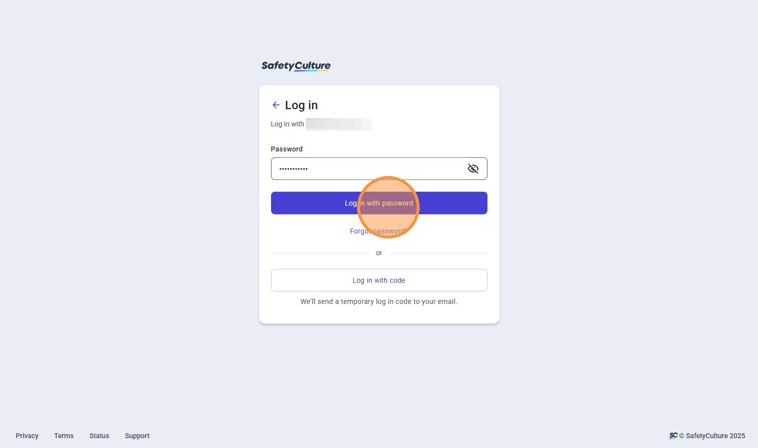 Screenshot of SafetyCulture login interface